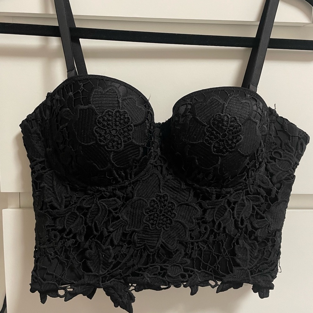 Black Lace Corset Top
